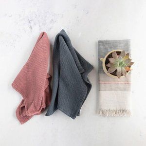 Set of Three Multi Color Cotton Tea Towels